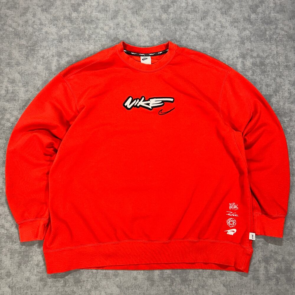Nike Sportswear Futura Breaking Crewneck FZ0256-696 Red Mens Large Graphic